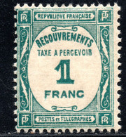 914.FRANCE,1927-1931 TAX  1 FR. # 60  VERY FINE AND VERY FRESH - Altri & Non Classificati