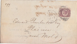 Lettre Pré-imprimée De La Railway Company Obl. Manchester Le 17 AU 72 Sur N° 49 1/2p Rouge-carminé - Storia Postale