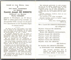 Bidprentje Wondelgem - De Groote Camiel Joseph (1889-1956) - Devotieprenten
