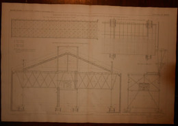 Plan D'échafaudage Roulant Employé Pour Le Montage De La Charpente En Fer De La Gare Centrale De Naples. 1875 - Public Works