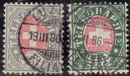 Heimat LU Luzern 1886 Auf Telegraphen-Marke -.25; 1 Fr.. Zu#15;17 - Telegraafzegels