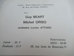 Invitation/ Ecole Supérieure D'Agriculture/Gala Annuel/Pavillon D'Armenonville/Guy Béart-Michel Orso /1967    INV25 - Autres & Non Classés