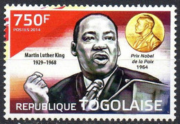 TOGO 2014 - 1v - MNH - Martin Luther King - Nobel Prize - Peace - Racism - Frieden Paix - Paz - Pace - Vrede Malcolm X - Martin Luther King