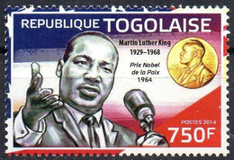 TOGO 2014 - 1v - MNH - Martin Luther King - Nobel Prize - Peace - Racism - Frieden Paix - Paz - Pace - Vrede Malcolm X - Martin Luther King