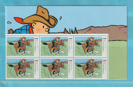 TINTIN - KUIFJE IN AMERICA - PAARD - HORSE - KLBLV6 - LUXEMBOURG SHEET 6 STAMPS ** MNH - Cómics