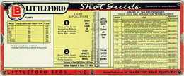 LITTLEFORD. Shot Guide. Manufacturers Of Black Top Road Equipment. Cincinnati, Ohio. Copyright 1939. - Matériel Et Accessoires