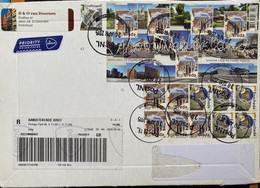 NEDERLAND 2011, BLOCK ,MINIATURE SHEET BREDA ,ENSCHEDE STAMPS 10 USED ON FRONT CO ONLY PERFIN - Storia Postale