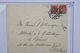 AW19 DANEMARK BELLE  LETTRE   1897  KOPENHAGUE    POUR PARIS FRANCE  ++PAIRE DE T.P ++AFFRANC. INTERESSANT - Covers & Documents