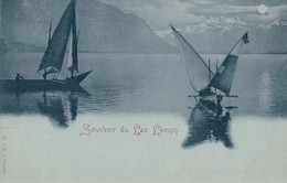 Barques Du Léman Au Clair De Lune (3221) - VD Vaud
