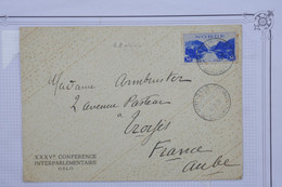 AW19 NORGE  BELLE  LETTRE   1939  CONFE. OSLO    POUR TROYES  CHAMPAGNE  FRANCE  ++PAIRE DE T.P ++AFFRANC. INTERESSANT - Storia Postale