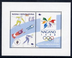 BOSNIA & HERCEGOVINA (Sarajevo) 1998 Winter Olympics Block MNH / **.  Michel Block 4 - Bosnie-Herzegovine