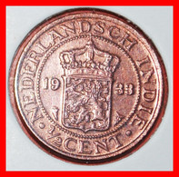 * TYPE 1914-1945: NETHERLANDS EAST INDIES  1/2 CENT 1933 GRAPE RARE! WILHELMINA (1890-1948)!LOW START  NO RESERVE! - Indes Neerlandesas