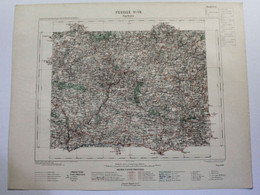 Carte Topo Du Service Vicinal 1/100 000 - Feuille V-15 - Carhaix (Finistère) - 1889 - Topographical Maps
