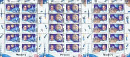 Moldavia Moldova 1999 30th Of The Moon Landing Set Of 3 Sheets Of 10 Stamps - Estados Unidos