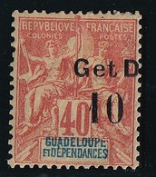 Guadeloupe N°46A - Variété Surcharge Déplacée - Neuf * Avec Charnière - TB - Gebraucht