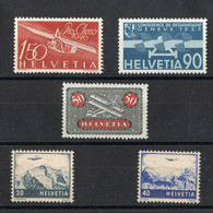 SUISSE: SERIE COMPLETE DE 5 TIMBRES P.A. NEUF** - Unused Stamps