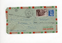 !!! LETTRE RESCAPEE DE L'ACCIDENT DU VOL PARIS - SAIGON DU 1/9/1953, ACCIDENT DU MONT CEMET (BARCELONNETTE). RR - Lettere Accidentate