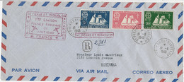 31-8-1948- -enveloppe RECC. Affr. 20,15 F.  1ère Liaison Postale Aérienne  CANADA, U S A , FRANCE - Briefe U. Dokumente