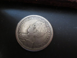 PAYS BAS - 25 Cents - Wilhelmina-1916--SPLENDIDE - Monete D'Oro E D'Argento