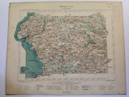Carte Topo Du Service Vicinal 1/100 000 - Feuille X-24 - La Rochelle (Charente-Maritime) - 1882 - Topographical Maps