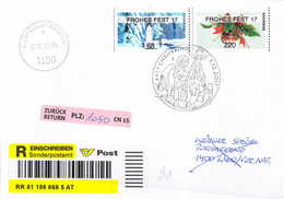 Austria Registered FDC 2017 ATM Christmas - Both ATM With Text Frohes Fest 17 - Posted Christkindl (TS14-47) - ATM - Frama (labels)