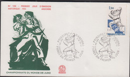 FRENCH ANDORRE - 1979 - WORLD JUDO CHAMPIONSHIPS ON  ILLUSTRATED FDC - Cartas