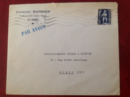 Charles Barbier Alger, Par Avion 1953 - Storia Postale