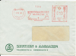 Denmark Cover With Meter Cancel Copenhagen 9-10-1950 Zeuthen & Aagaard A/S Kontormaskiner Fra A - Z - Lettres & Documents