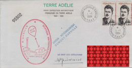Terre Adélie  TA 34 .1/01/1984. Dédicace R. Guillard Enveloppe T.A.A.F. - Covers & Documents