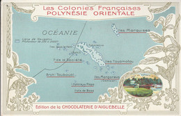 Les Colonies Françaises - Carte Géographoque De La Polynésie Orientale - Polynésie Française