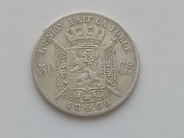 BELGIQUE - BELGIUM - 50 CENTIMES 1866 Léopold II - Légende FRANCAISE - Argent - 50 Centimes