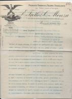 Monza (Italie) Lettre Avec Entête 1901 PREMIATA FABBRICA DI TELERI...(PPP37680) - Italia