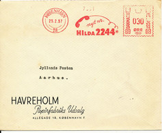 Denmark Cover With Meter Cancel Copenhagen 25-2-1957 Havreholm Papirfabriks Udsalg - Briefe U. Dokumente