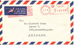 Denmark Air Mail Cover With Meter Cancel Copenhagen 12-2-1968 Maersk Line - Airmail