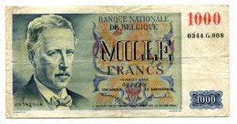 RC 23288 BELGIQUE BILLET DE 1000 FRANCS EMIS EN 1950 - 1000 Francs