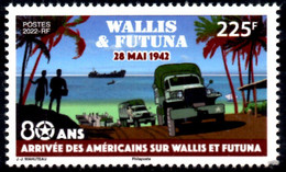 Wallis Et Futuna 2022 - 80e Ann De L'arrivée Des Américains Sur L'ile, Camions Et Troupes - 1 Val Neuf // Mnh - Ongebruikt