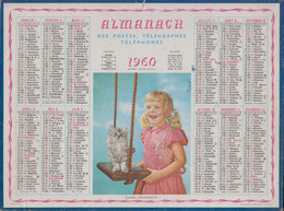 CALENDRIER ALMANACH DES P.T.T - Lot De 6 Calendriers 1960-1961-1962-1963-1964 1ère Pages Seulement, Pas D'intérieur - Big : 1961-70