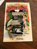 Pornic * Carte à Système Ancienne Complète * Théâtre Guignol Marionnettes Arlequin - Pornic