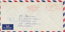 Denmark Air Mail Cover With Meter Cancel 18-1-1982 (A. P. Möller) See The Franking Label On The Backside Of The Cover - Airmail