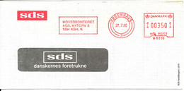 Denmark Bank Cover With Meter Cancel Copenhagen 27-7-1990 (Sparekassen SDS Hovedkontoret Nytorv Köpenhavn) - Lettres & Documents
