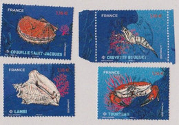 FRANCE 2022 Timbres Issu Du Bloc COQUILLAGES & CRUSTACÉS OBLITERE - Used Stamps