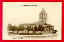 CPA (Réf : EE 124) MELLE (79 DEUX-SÈVRES)  Eglise Saint-Pierre - Melle