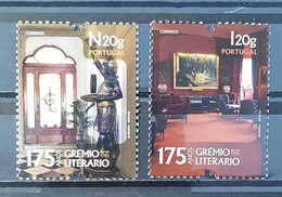 Portugal - 175 Years Of Gremio Literario -  Complete Set Of 2 Stamps - Unused Stamps