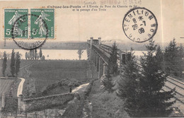 CUBZAC-les-PONTS (Gironde) - L'Entrée Du Pont Du Chemin De Fer Et Le Passage D'un Train -Philatélie Cachet En Pointillés - Cubzac-les-Ponts