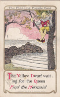 Puzzle Card 'The Yellow Dwarf Waits For The Queen' Find The Mermaid Image, C1900s Vintage Postcard - Andere