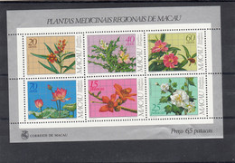 Macau, Macao, Plantas Medicinais Regionais, 1983, Bloco Nº 01  MNH** - Hojas Bloque