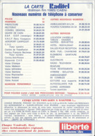 Encart Publicitaire - 1985 - CAEN - Carte RADITEL - Numéros Téléphone - Publicités - Publicités