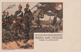 57 - DIEUZE - LITHO REGIMENT CHEVAULEGERS HERZOG KARL THEODOR - Dieuze