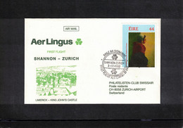 Ireland 1993 Aer Lingus First Flight Shannon - Zurich Interesting Cover - Storia Postale