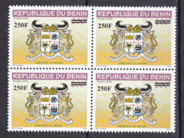 BENIN 2009 MICHEL Mi 1635 250F /200F - ARMOIRIES COAT OF ARMS BLOCK - OVERPRINTED OVERPRINT SURCHARGE - MNH - Bénin – Dahomey (1960-...)